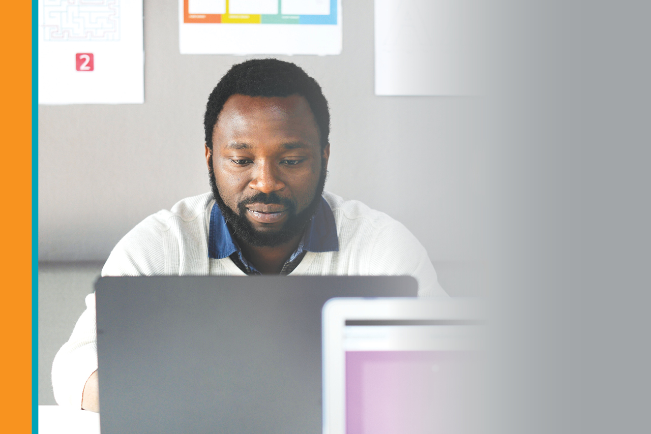 A person using a computer.