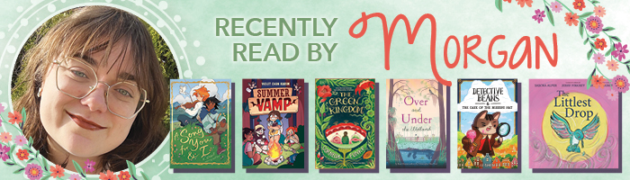 Morgan with featured book covers