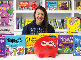 Mary Nhin with Ninja Life Hacks books