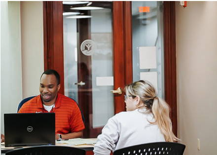 people completing taxes