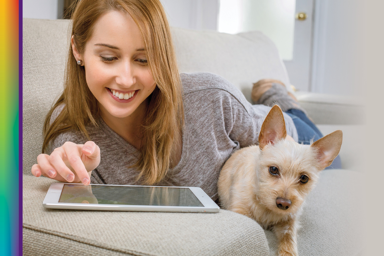 a person using a tablet