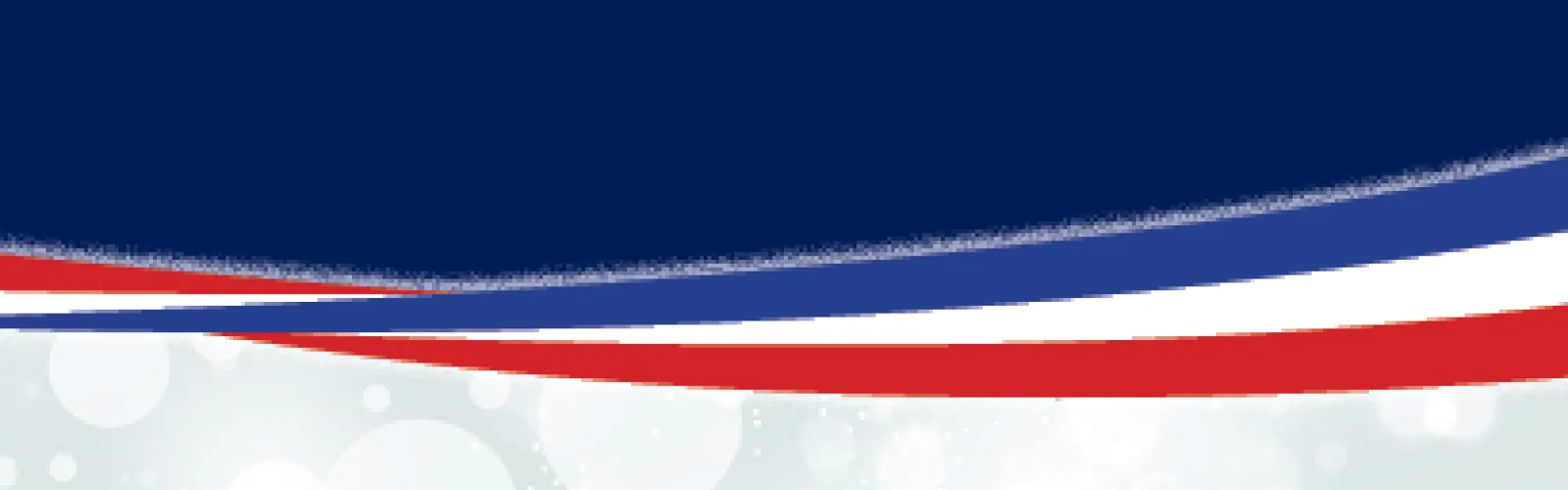 a mostly blue background with white and red stripes