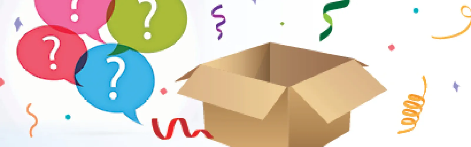 balloons and an open box