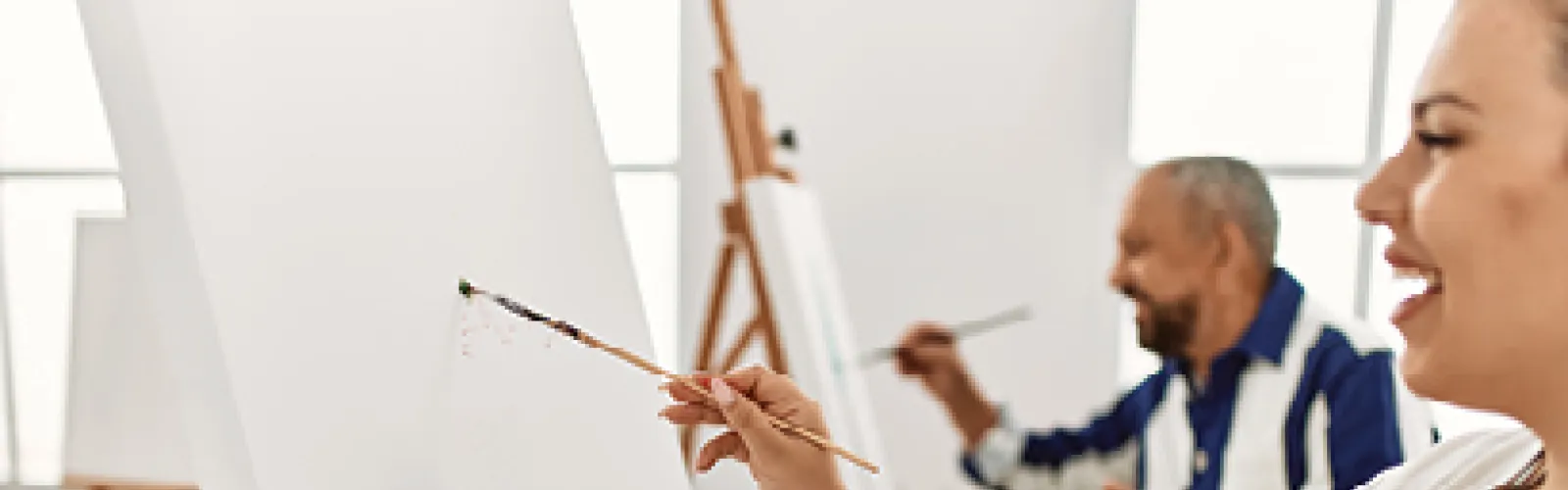 art easels and people painting