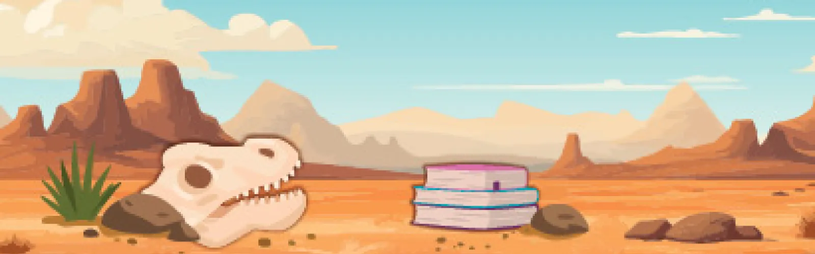 DInosaur bones and books