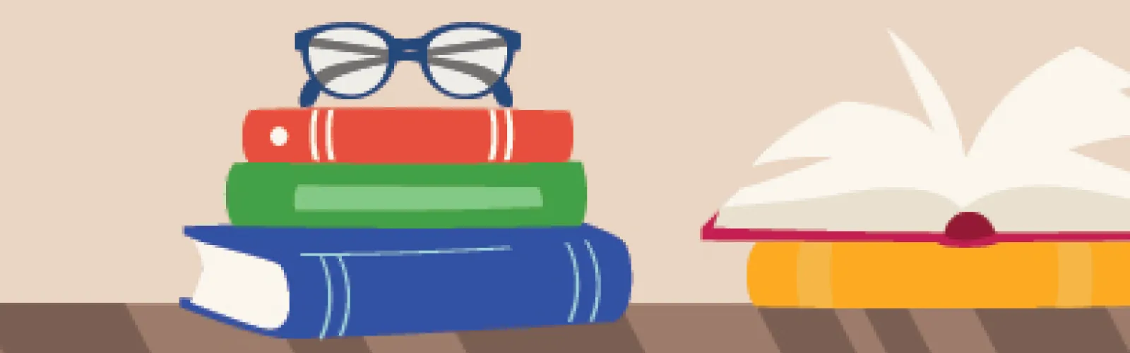 books on a table top